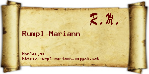 Rumpl Mariann névjegykártya