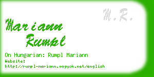 mariann rumpl business card